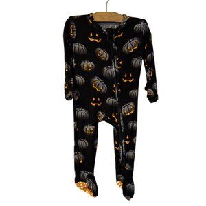 Little Bum Bums Bamboo Black Pumpkin Halloween Baby Footed Pajamas 3-6M Zippy‎